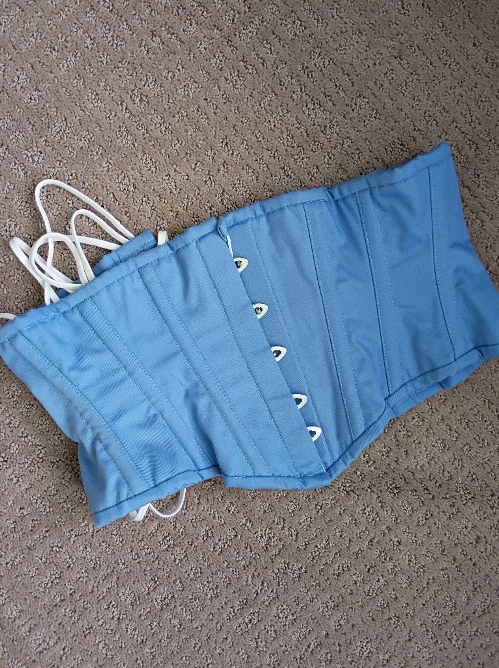 Light Blue Lace-Up Corset Waist Cincher - Picture 2 of 7